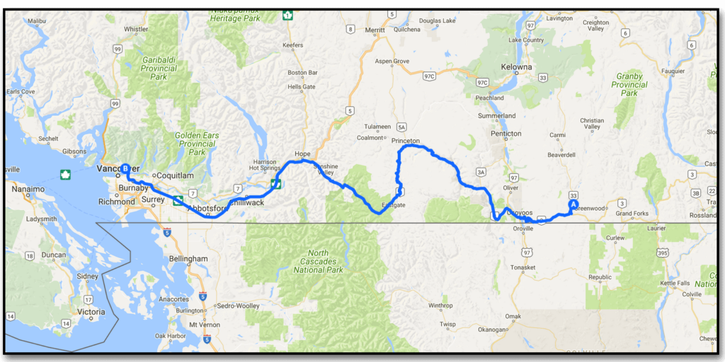 Day 10 Kettle River to Vancouver (457 km) Myriad Computing